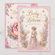 Invitación para Baby Shower Baby in Bloom – Floral