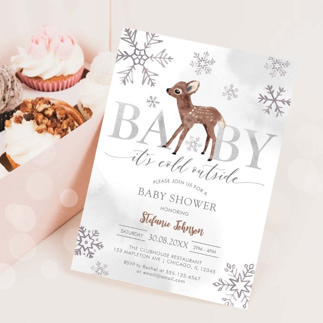 Invitación para Baby Shower Baby It's Cold Outside (Subido por el creador)