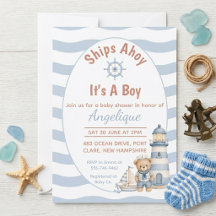 Invitación para Baby Shower Barcos a la Vista Es u