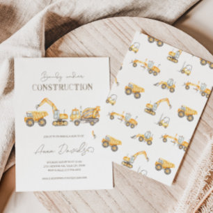 Invitación para Baby Shower 'Bebé en Construcción'