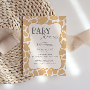 Invitación para Baby Shower   Bebé Jirafa Marrón