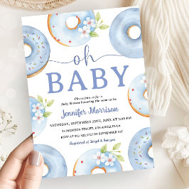 Invitación para Baby Shower Blue Donuts
