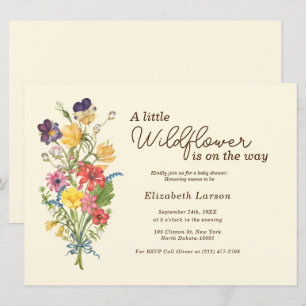 Invitación para Baby Shower Bosque de Flores Silve