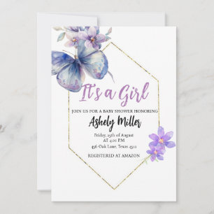 Invitación para Baby Shower Butterfly Bloom