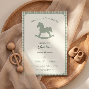 Invitación para Baby Shower Caballo de Balanza Ver