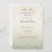 Invitación para baby shower Campos de Lavanda