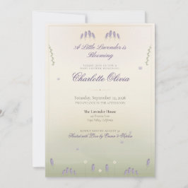 Invitación para baby shower Campos de Lavanda