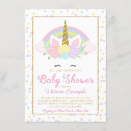 Invitación para Baby Shower Cara de Unicornio Past