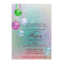Invitación para Baby Shower con Adorno de Navidad,