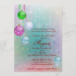 Invitación para Baby Shower con Adorno de Navidad,