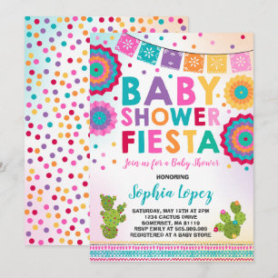 Invitación para baby shower con detalles mexicanos