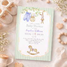 Invitación para baby shower con diseños encantador