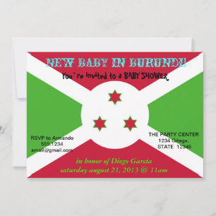 Invitación para Baby Shower con la Bandera de Buru