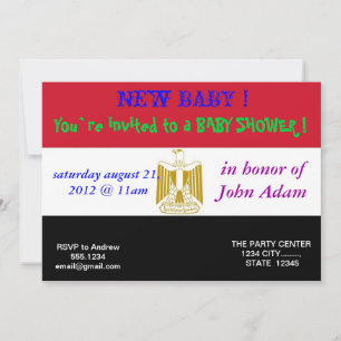 Invitación para Baby Shower con la Bandera de Egip