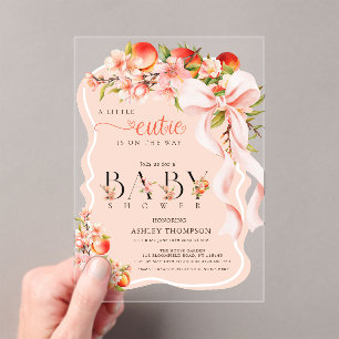 Invitación para Baby Shower con Lazo Floral a base