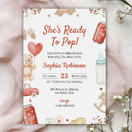 Invitación para baby shower con oso de peluche jug