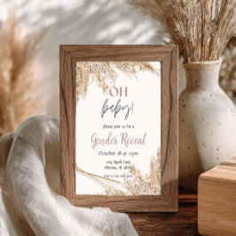 Invitación para Baby Shower con Pasto de Pampas | 
