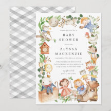 Invitación para Baby Shower con Rimas Infantiles