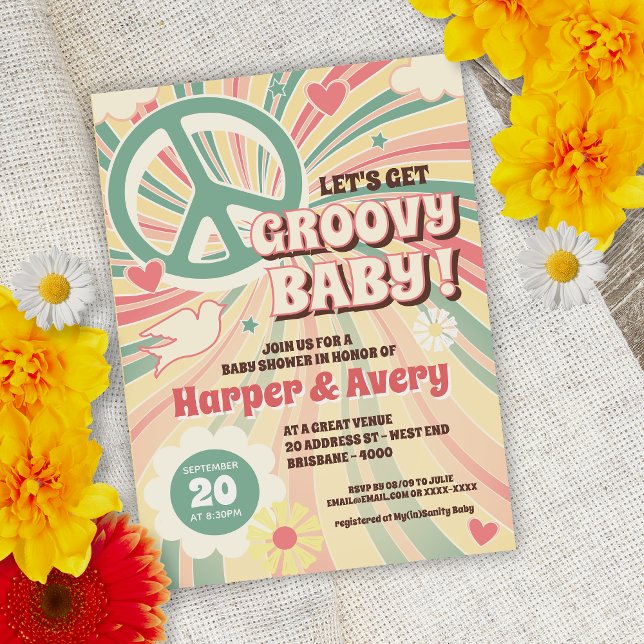 Invitación para Baby Shower con tema de Hippie de  (Subido por el creador)