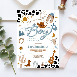 Invitación para Baby Shower con tema de Vaquero de