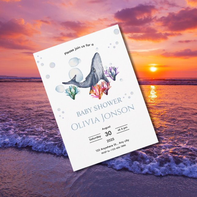 Invitación para Baby Shower con Tema del Océano (Subido por el creador)