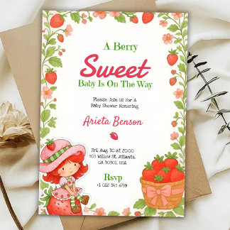 invitación para baby shower con un tema Berry Swee