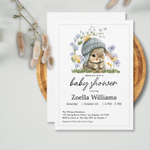 Invitación para Baby Shower Conejito Dulce