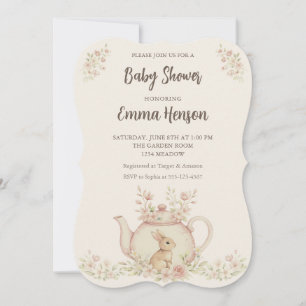 Invitación para Baby Shower Conejo Neutral y Teter