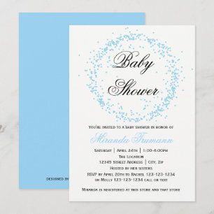 Invitación para Baby Shower - Confeti Azul