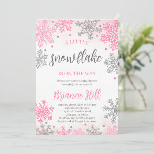 Invitación para Baby Shower Copo de Nieve