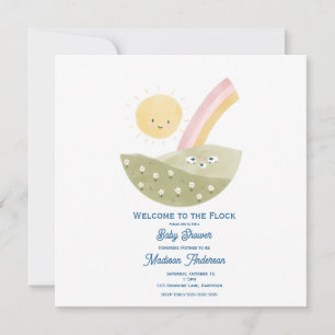 Invitación para Baby Shower Corderito Pequeño Sin 