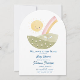 Invitación para Baby Shower Corderito Pequeño Sin