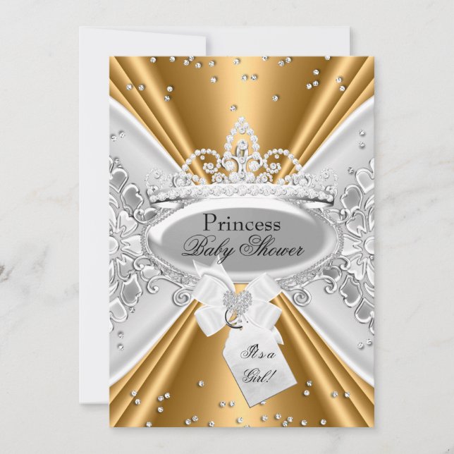 Invitación para Baby Shower Corona de Princesa Pla (Anverso)