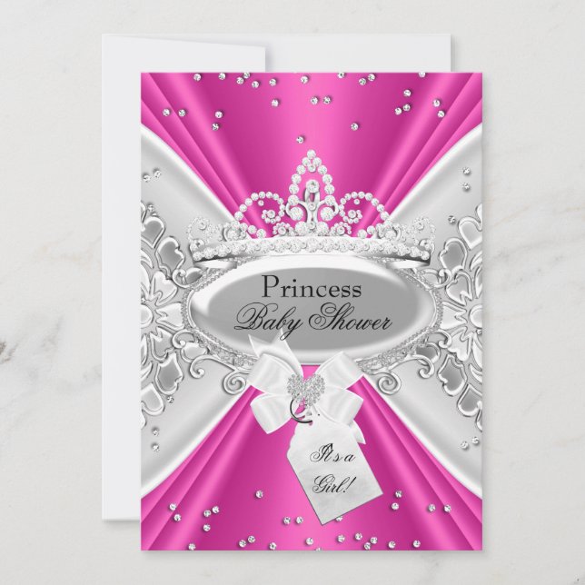Invitación para Baby Shower Corona de Princesa Pla (Anverso)