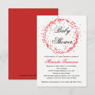 Invitación para Baby Shower de 3x5 - Confeti Rojo