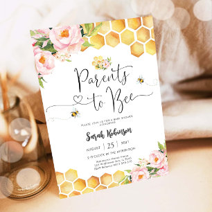 Invitación para baby shower de abeja