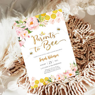 Invitación para baby shower de abeja
