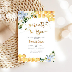 Invitación para baby shower de abeja