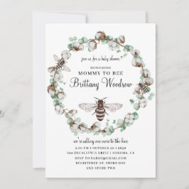 Invitación para baby shower de abeja bebé
