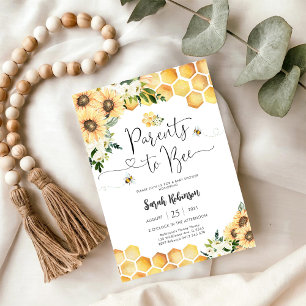 Invitación para Baby Shower de Abeja Girasol