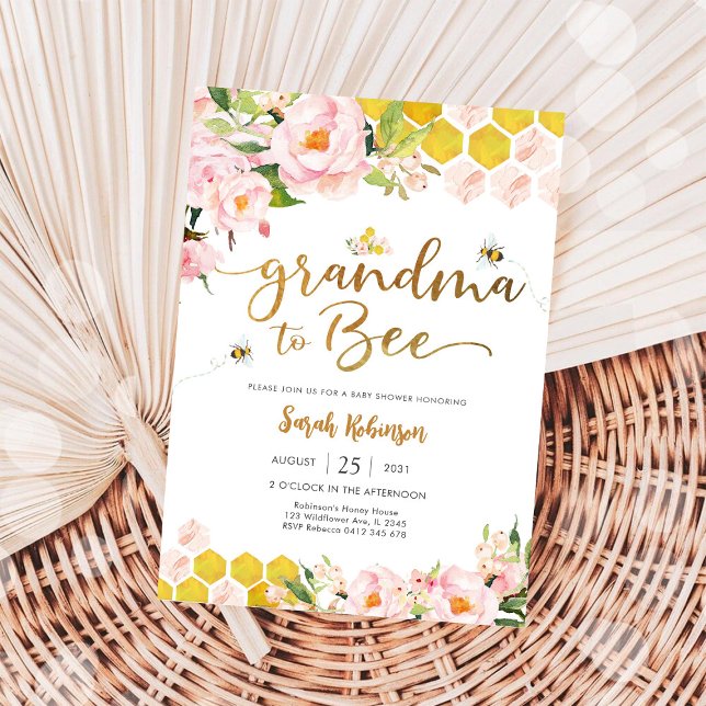 Invitación para Baby Shower de 'Abuela a Abeja' (Subido por el creador)