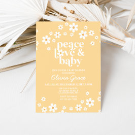 Invitación para Baby Shower de Amor y Paz Amarillo