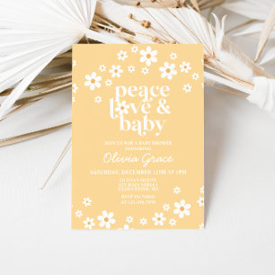 Invitación para Baby Shower de Amor y Paz Amarillo