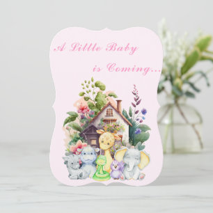 Invitación para Baby Shower de Animales Adorables 