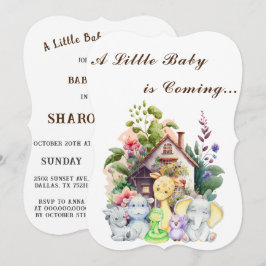 Invitación para Baby Shower de Animales Adorables 