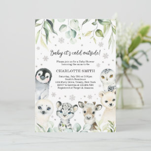 Invitación para Baby Shower de Animales del Ártico