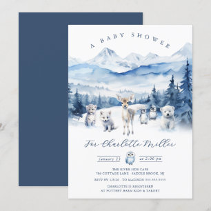 Invitación para Baby Shower de Animales del Bosque
