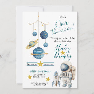 Invitación para Baby Shower de Astronauta Pequeño