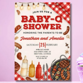 Invitación para Baby Shower de Baby-Q: Plantilla d