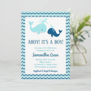 Invitación para Baby Shower de Ballena